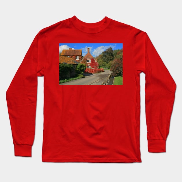 South Downs Farmhouse Long Sleeve T-Shirt by RedHillDigital